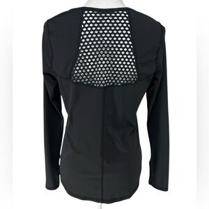 GLYDER / Black Long Sleeve Athletic Top Mesh Detail / Large